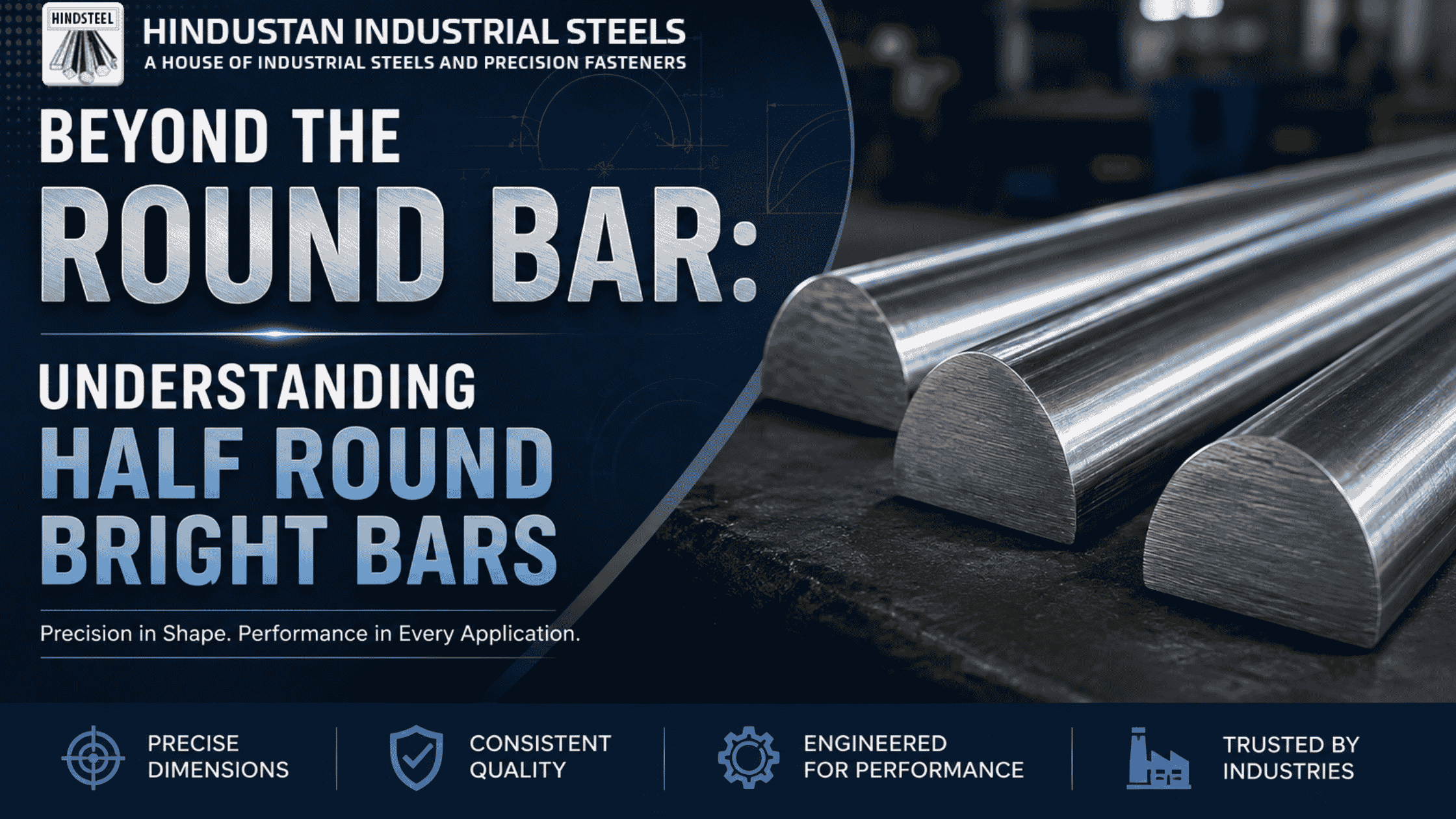 Half round shape bright bars guide